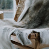 Reindeer Throw Blanket Rug - Natural Dark