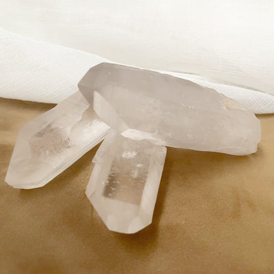 Lemurian Clear Quartz Seed Crystal Twin Soul Rough Point Crystals