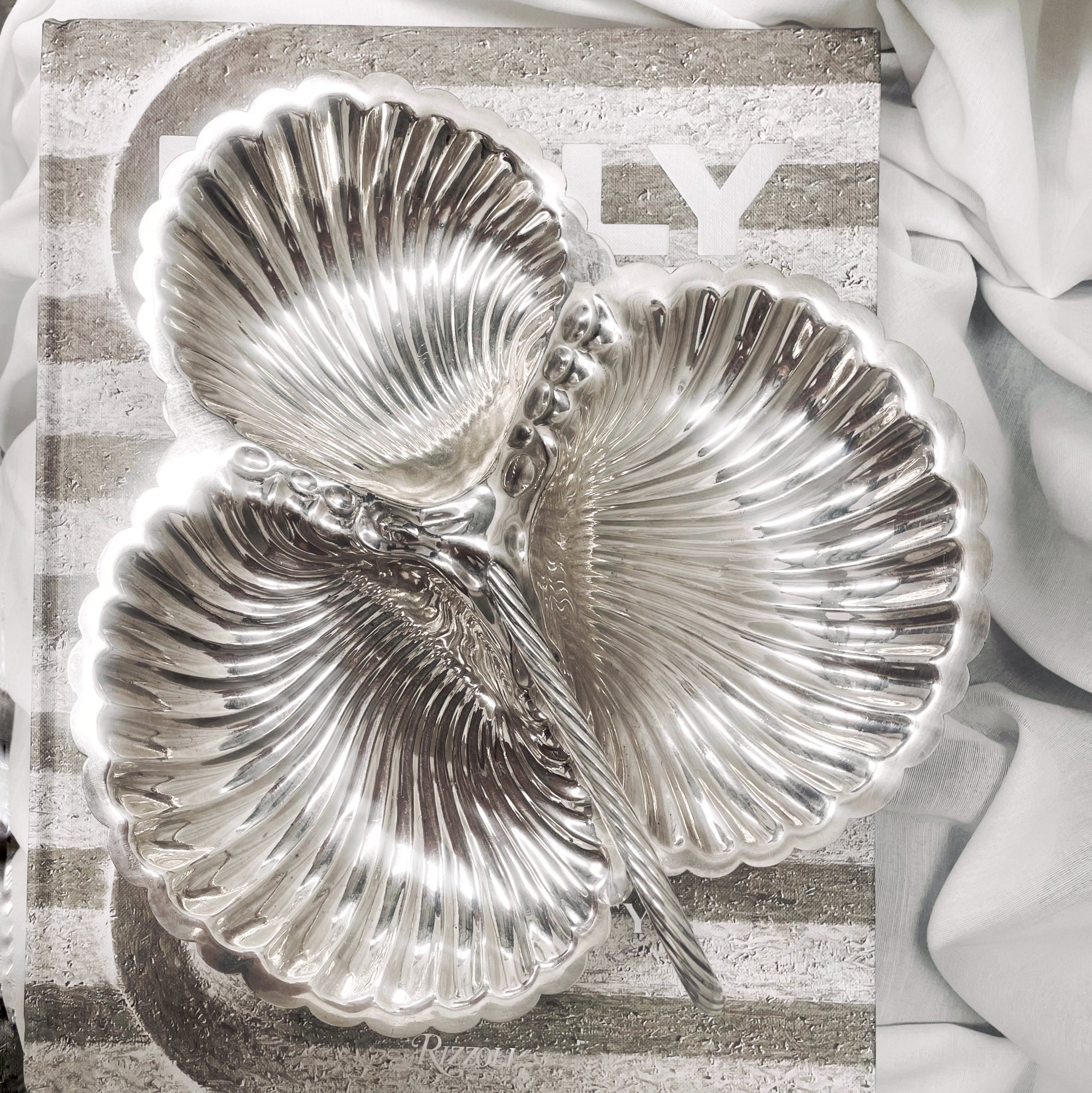 Vintage Silverware - Triple Shell Handled Serving Platter