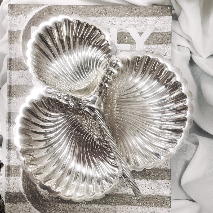 Vintage Silverware - Triple Shell Dish with handle