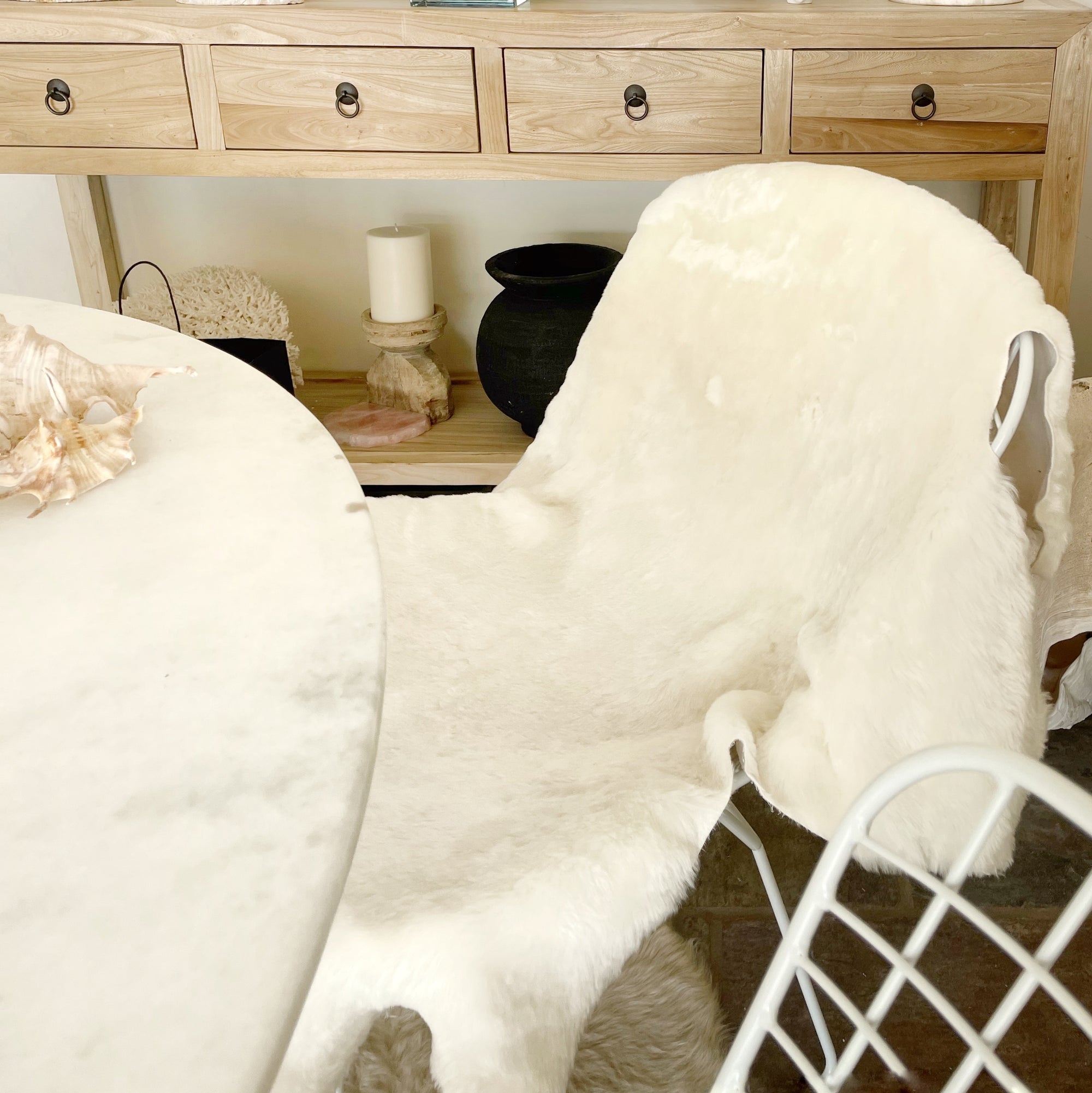 Genuine Australian Single Face Shorn Sheepskin Throw Liner - Ivory