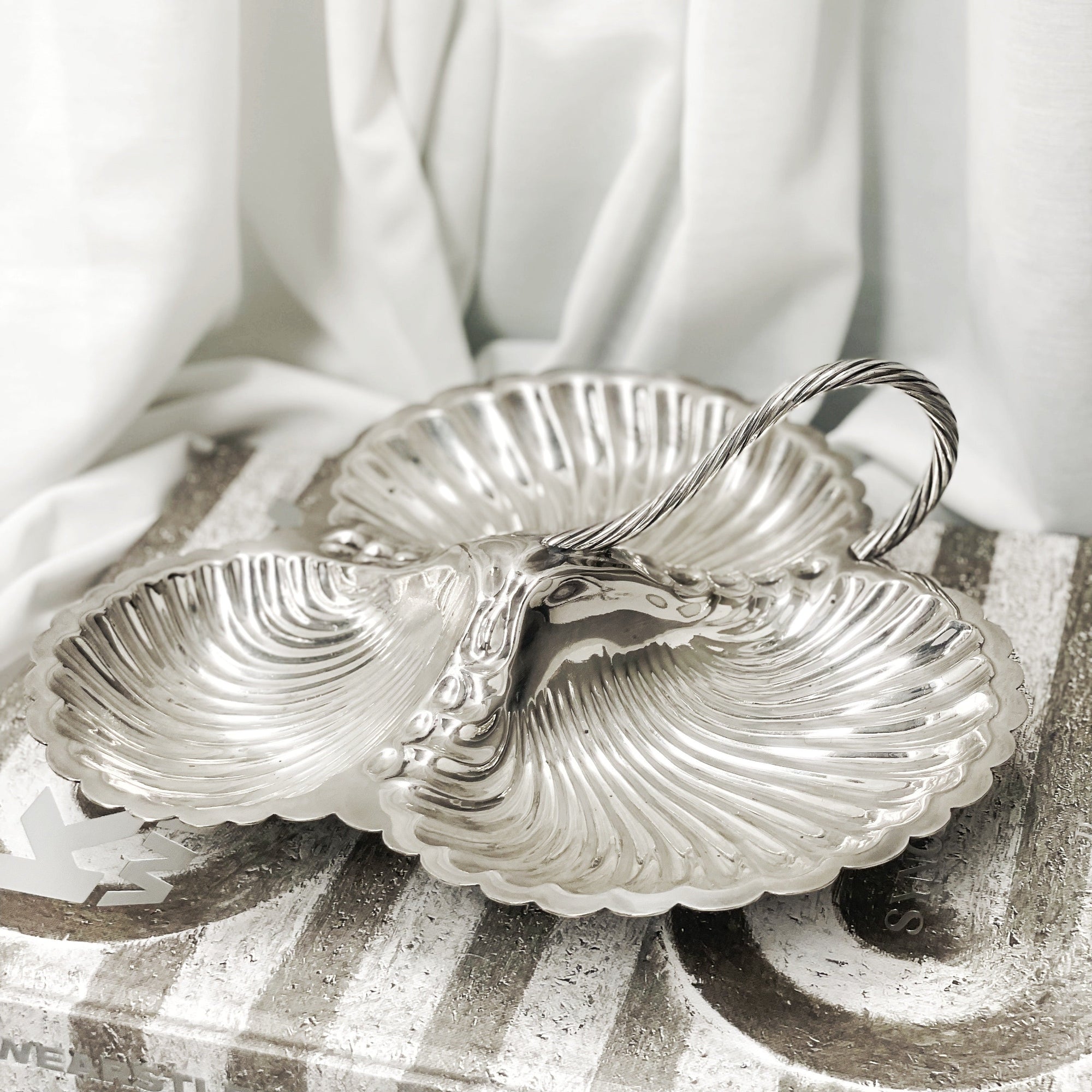 Vintage Silverware - Triple Shell Handled Serving Platter
