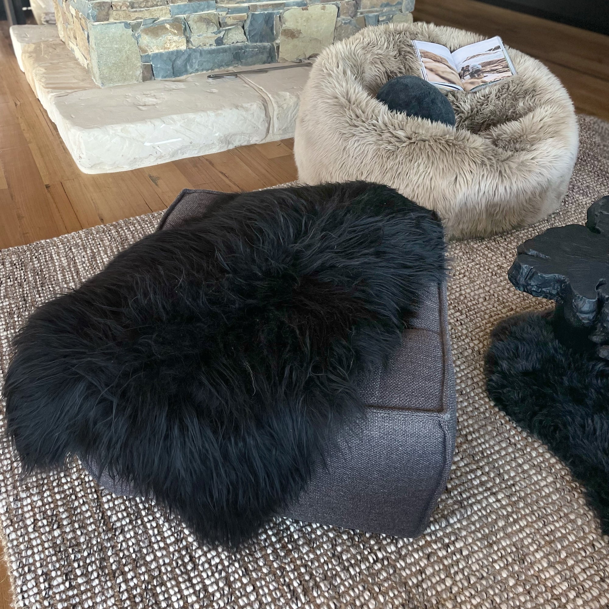 Australian Merino Sheepskin Bean Bag Taupe