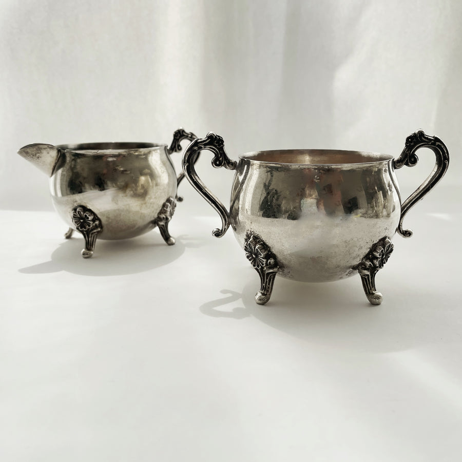 Silver Plated Sugar and Creamer Set ***HIRE ONLY***