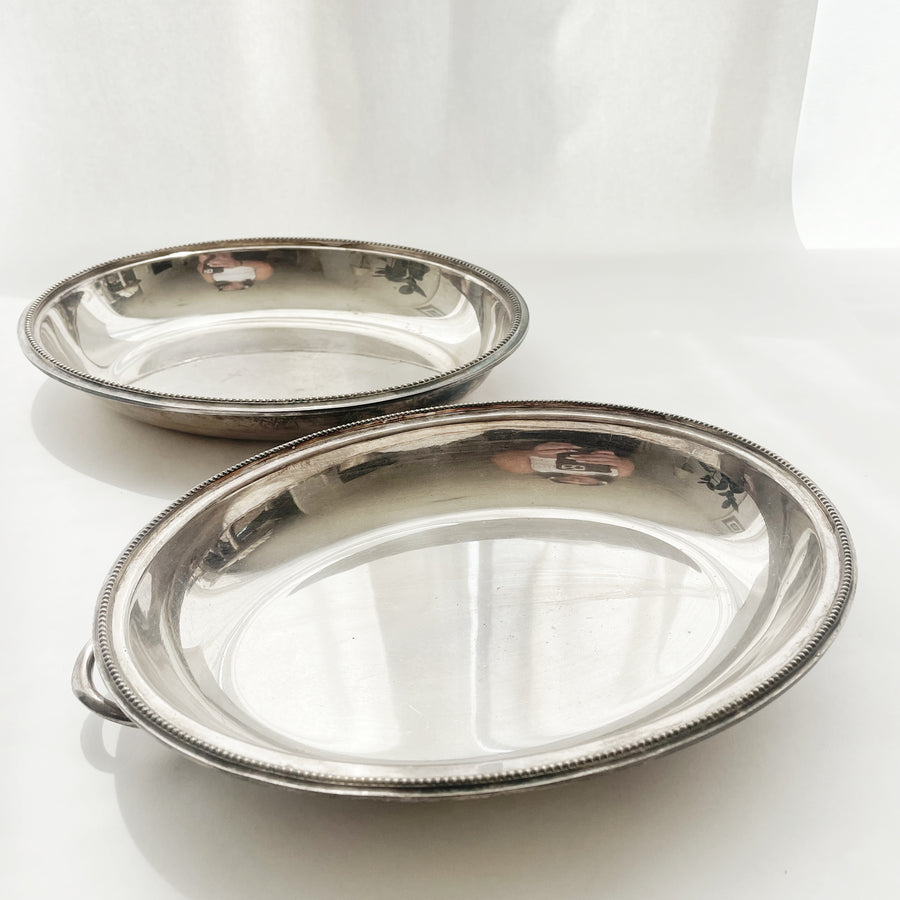 Silver Plated Trays Oval 24 CM L ***HIRE ONLY***