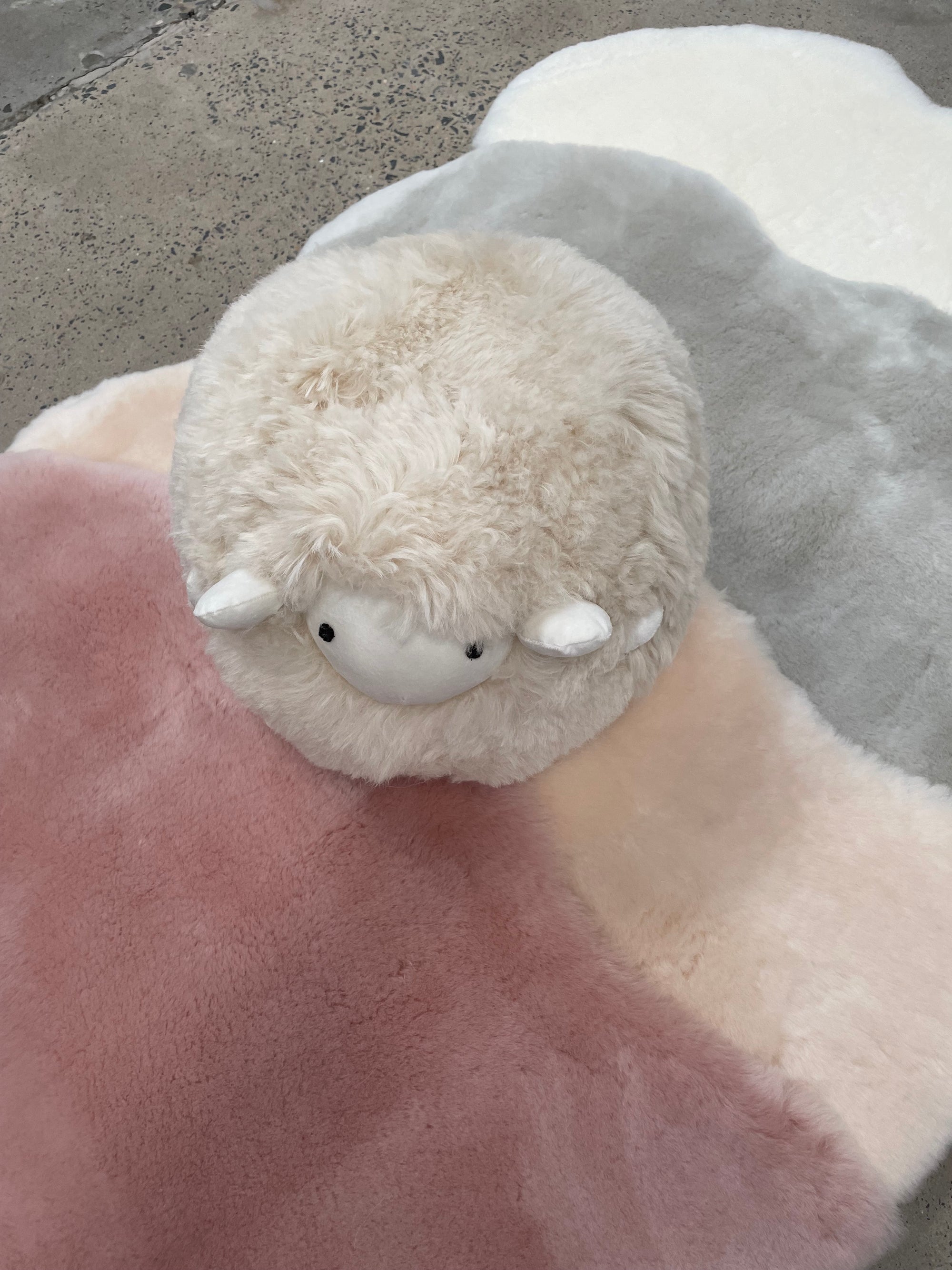 Sheepskin Soft Cushion Footstool Sheep Toy