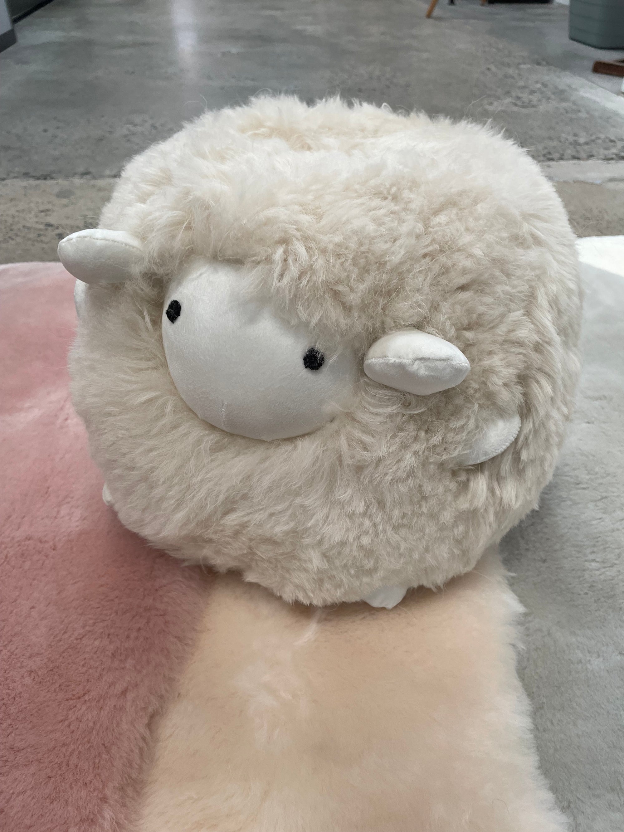 Sheepskin Soft Cushion Footstool Sheep Toy
