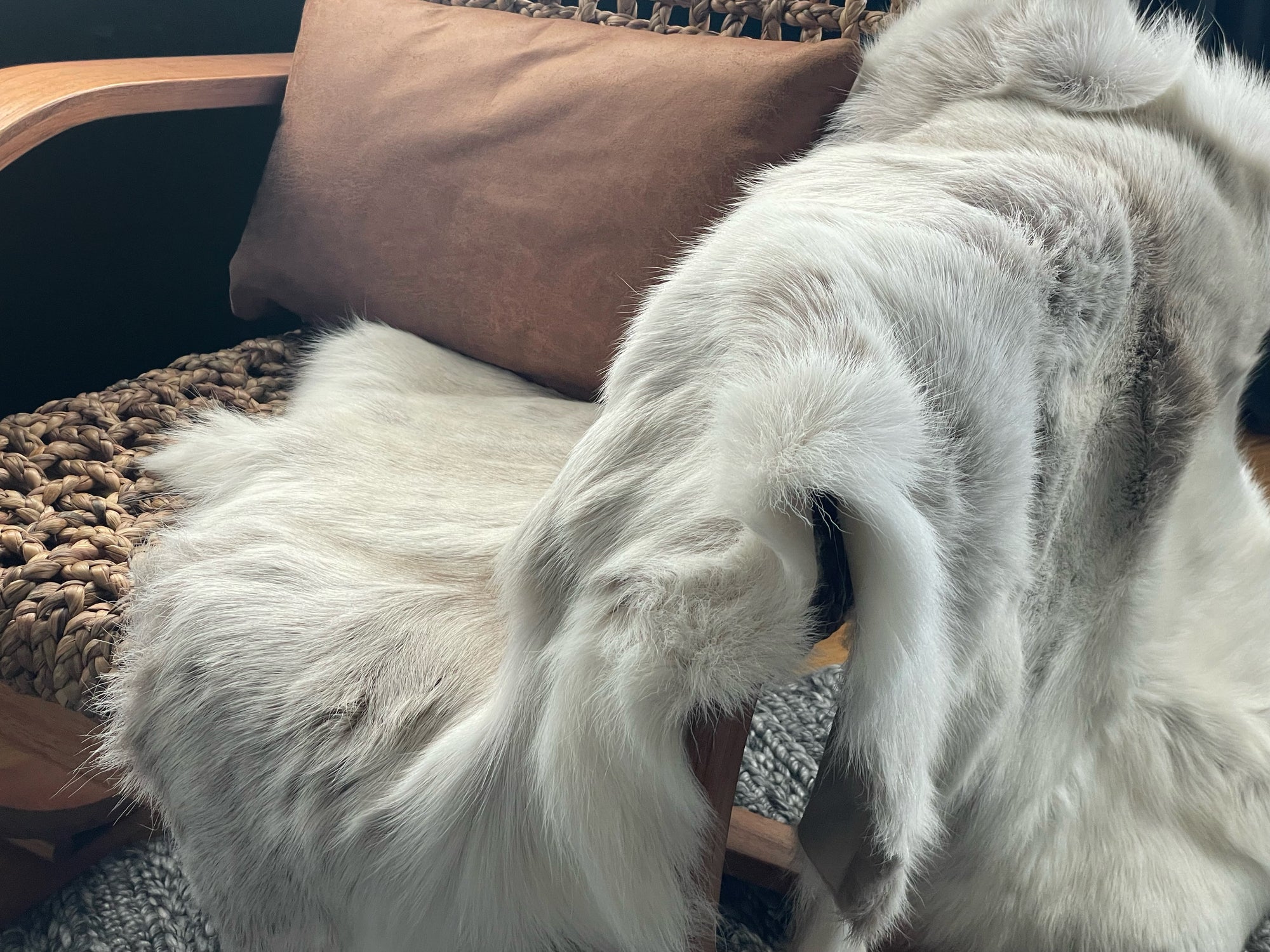 Reindeer Throw Blanket Rug Light