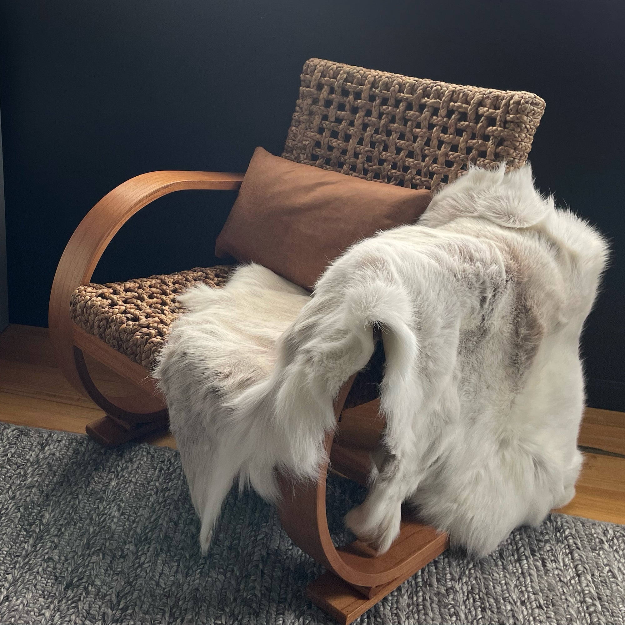 Reindeer Throw Blanket Rug Light