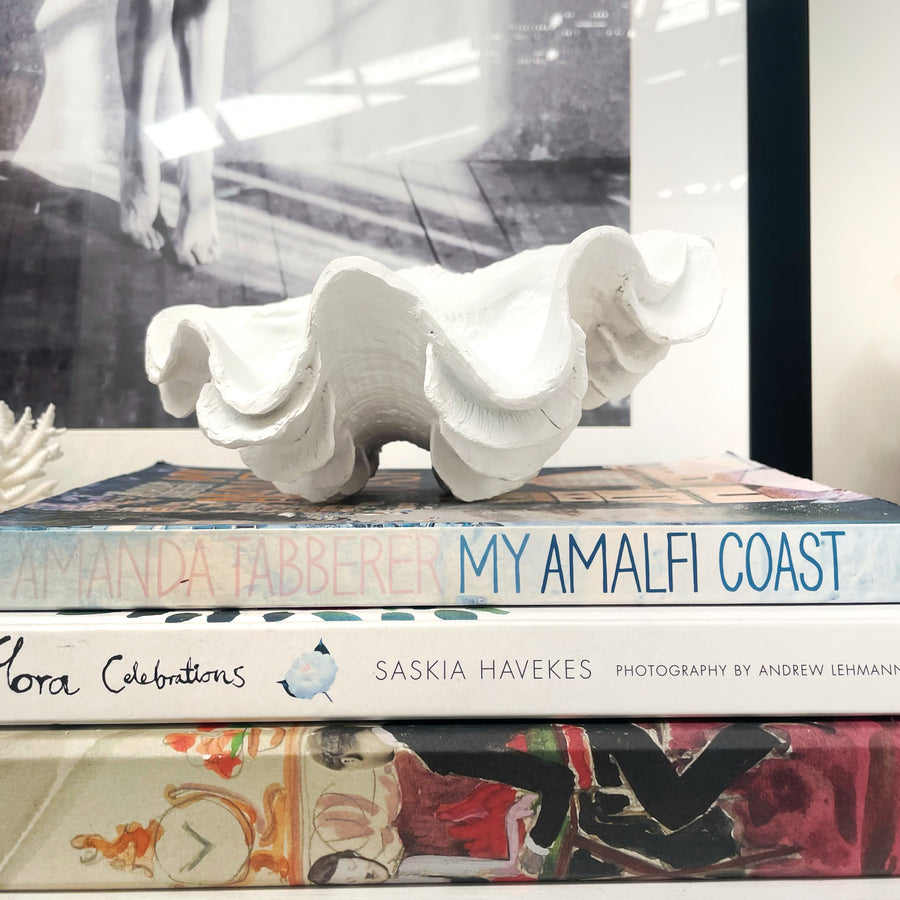 Resin Ruffled Fluted Clam bowl 22cm