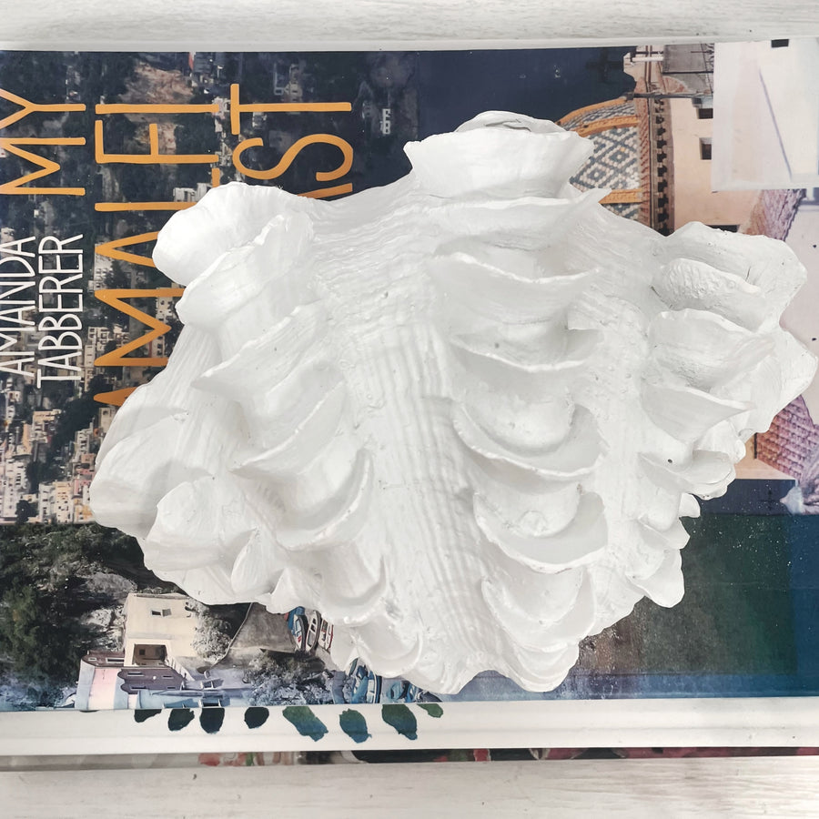 Resin Ruffled Fluted Clam bowl 22cm