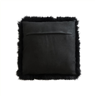 Long Wool Merino Cushion Cover - Black