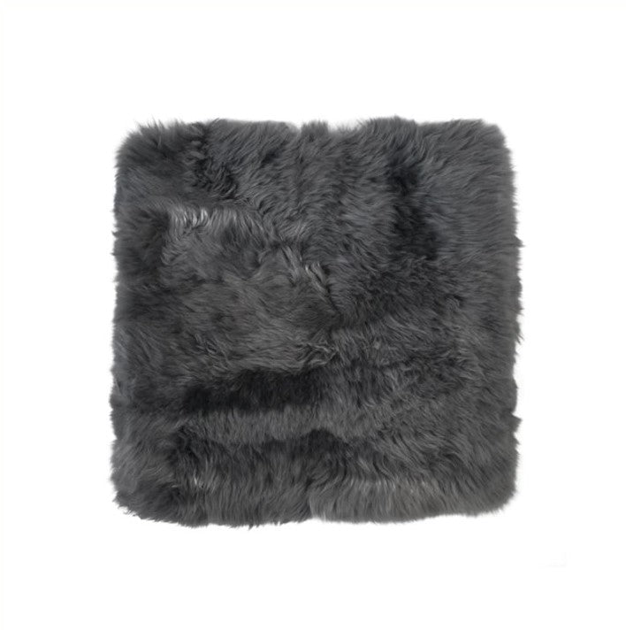 Long Wool Merino Sheepskin Cushion Cover - Grey