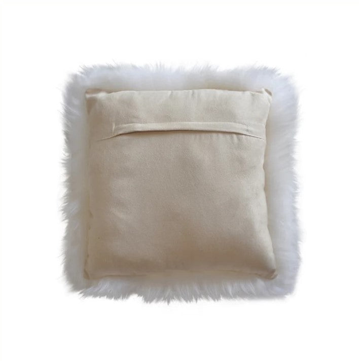 Long Wool Merino Sheepskin Cushion Cover - Ivory