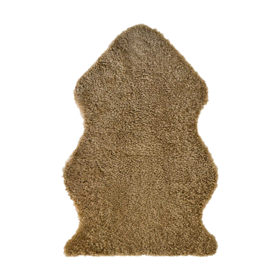Shorn Wool Curly Shearling Sheepskin - Toffee