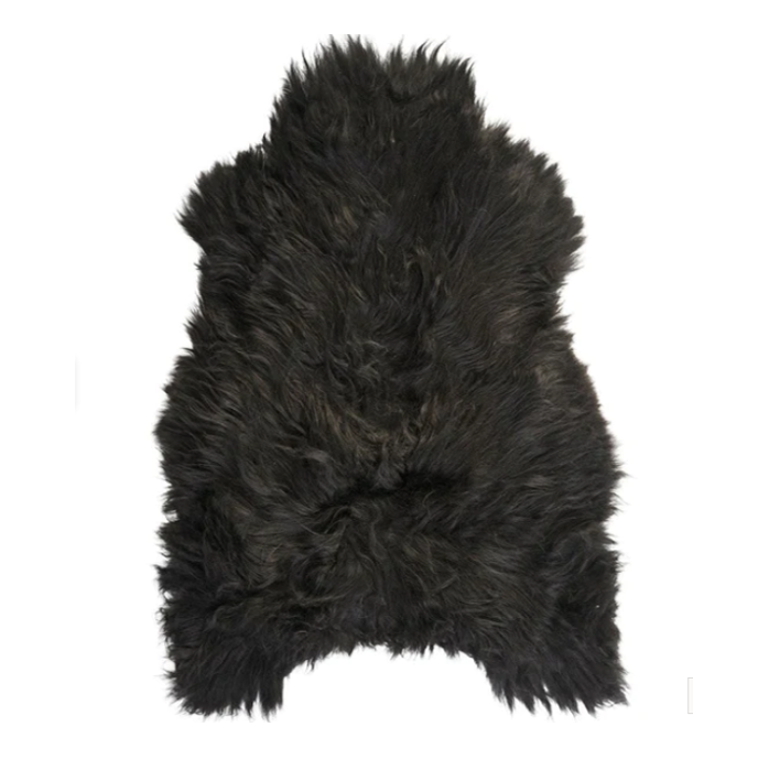 Icelandic Sheepskin Throw - Natural Black