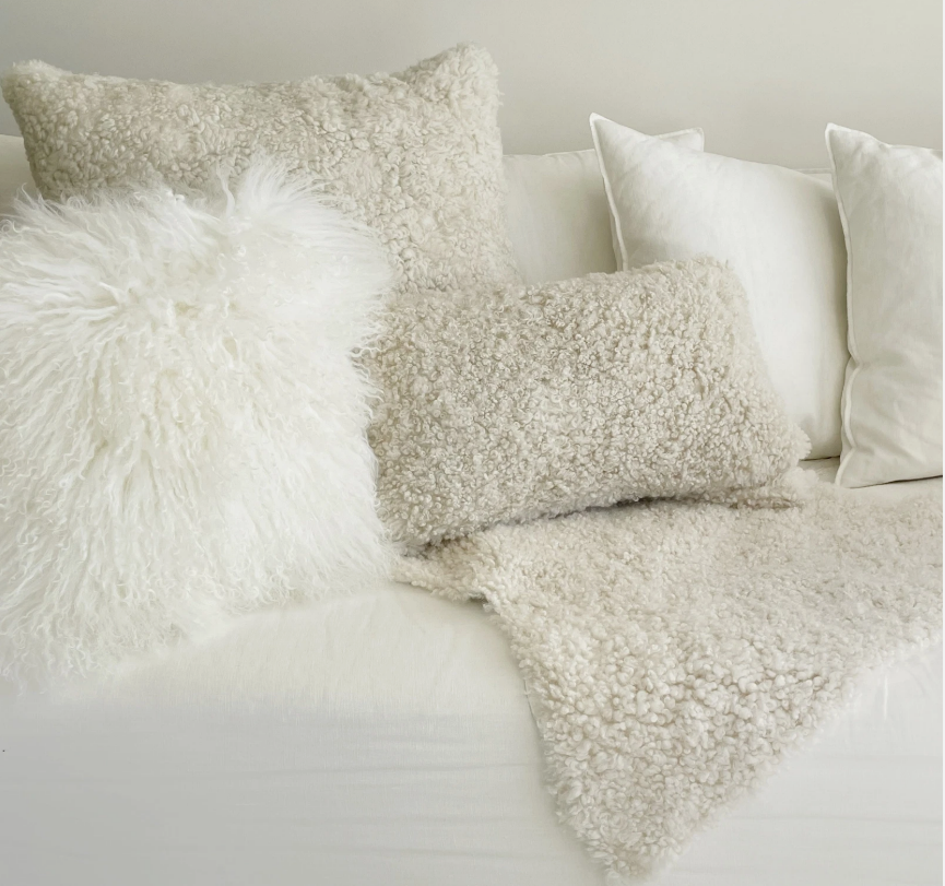 Shorn Wool Curly Shearling Sheepskin - Sand
