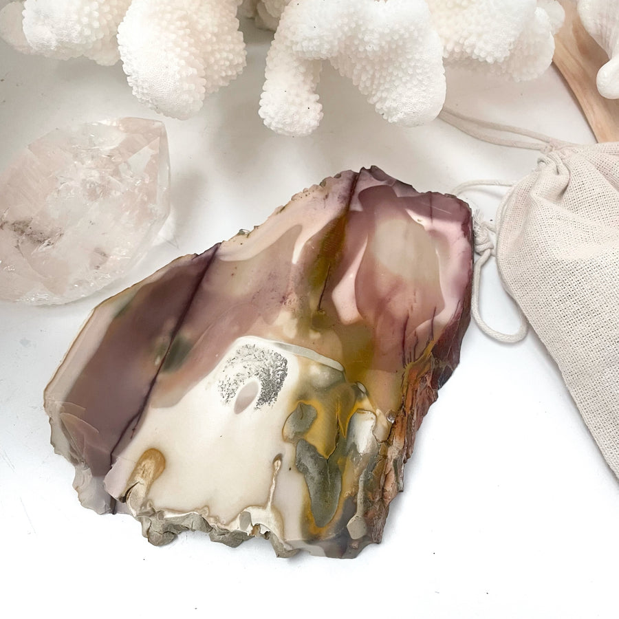 Thick Cut Natural Mookaite (Australian Jasper) Crystal Slab Platter Tray IV