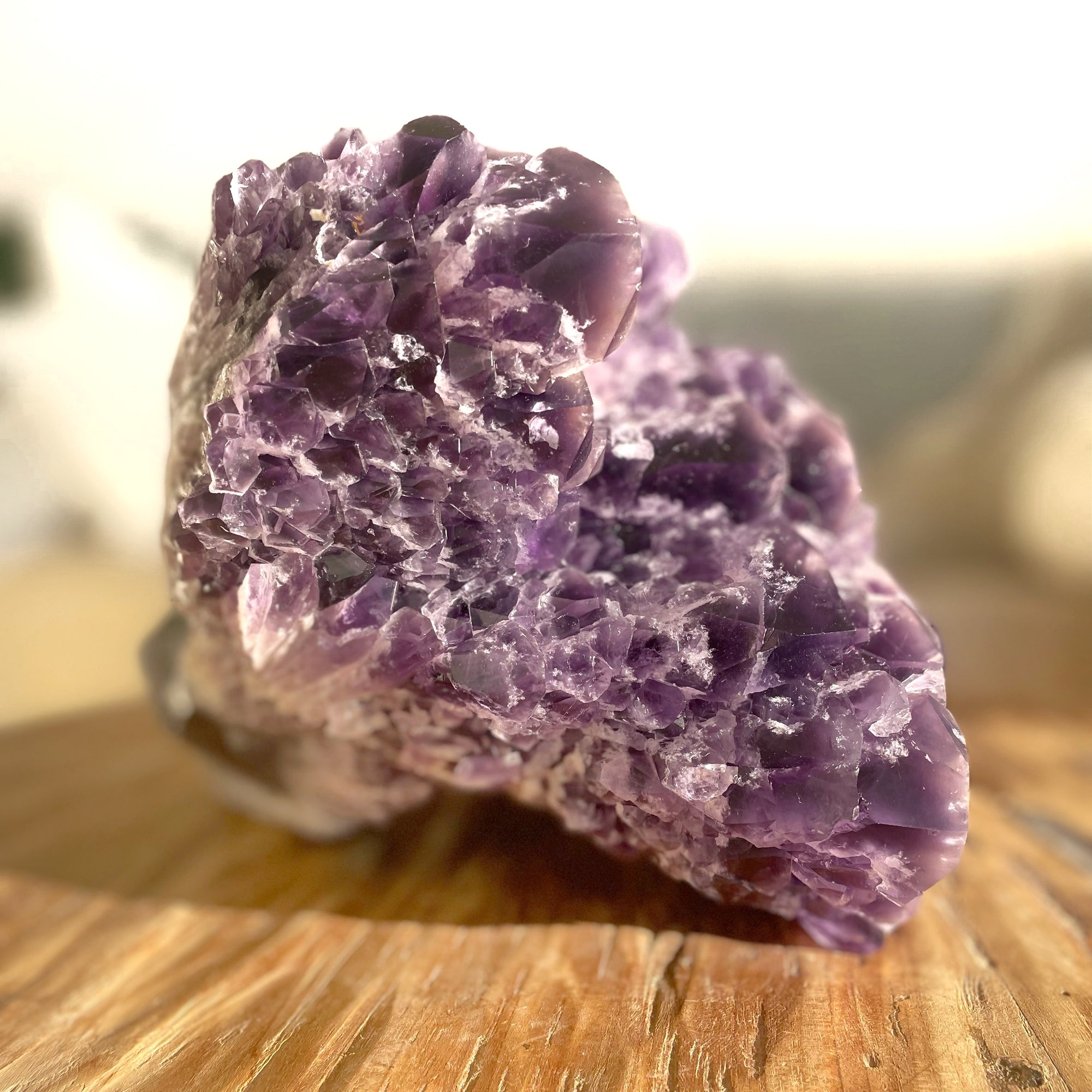 Extra Large and Heavy Elestial Amethyst Point with Smokey Quartz