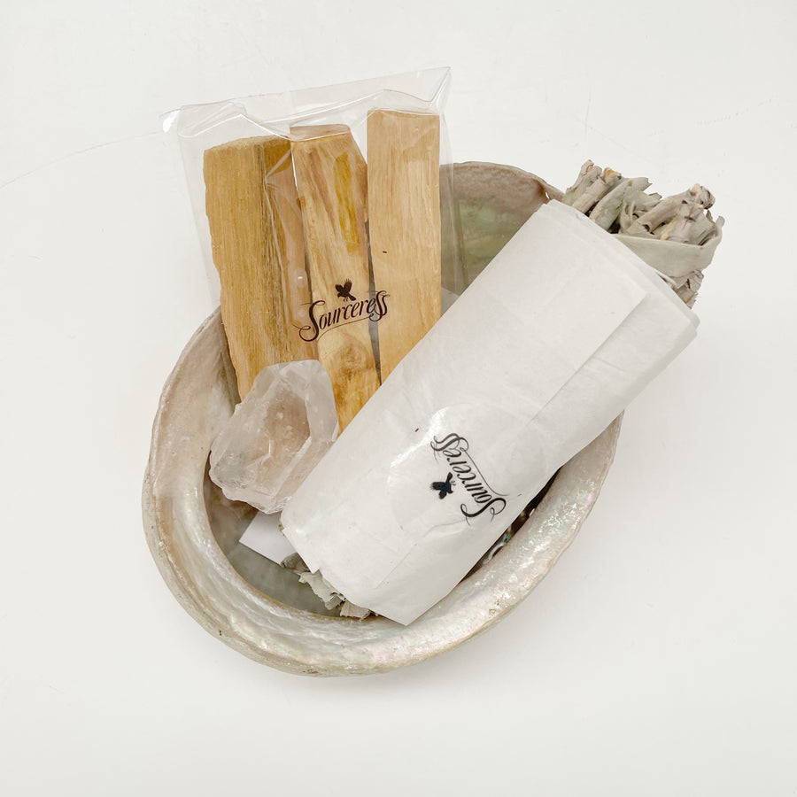Space Cleansing Smudging & Crystal Starter Kit Large