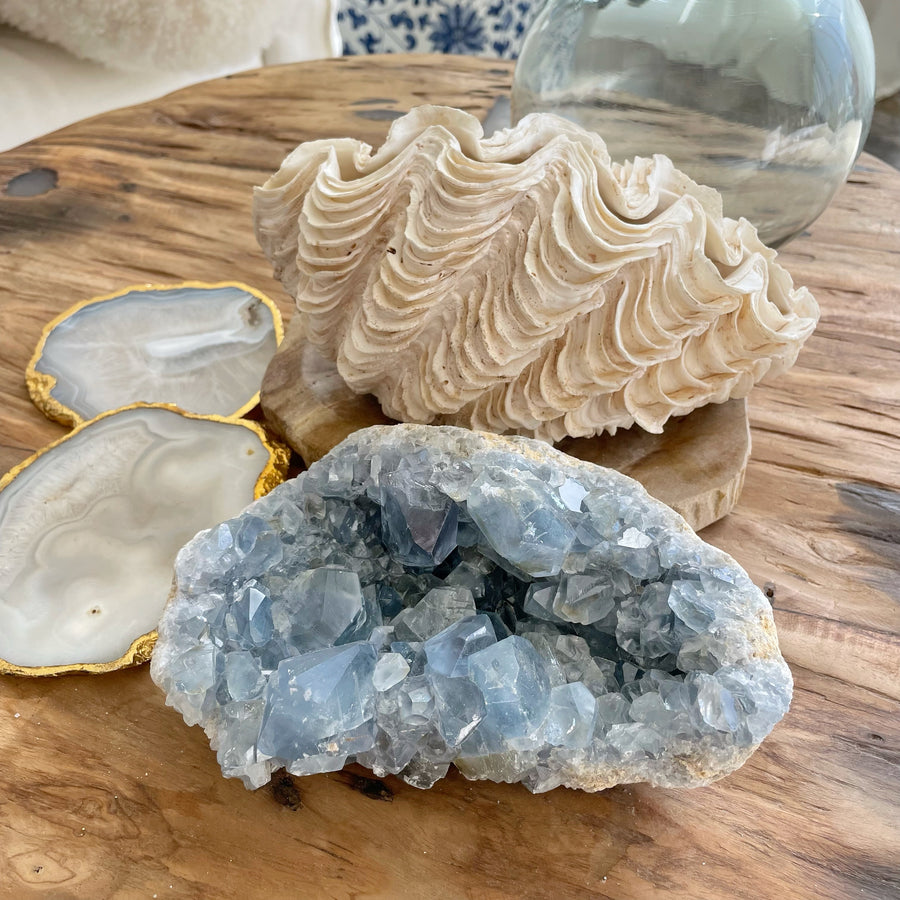Celestite Crystal Cluster Geode VI