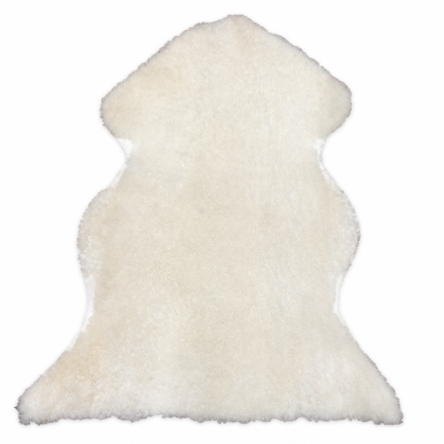 Shorn Wool Curly Shearling Sheepskin - Natural White