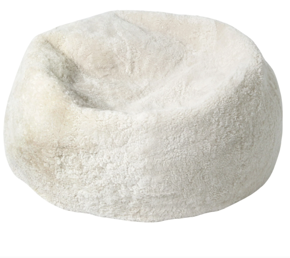 NEW!!! NZ Short Curly Short Wool Sheepskin Bean Bag - 2 colours
