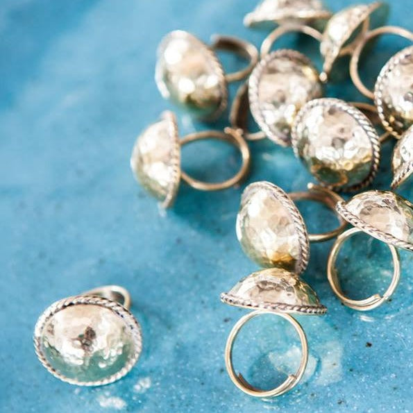 Hammered Brass Dome Ring