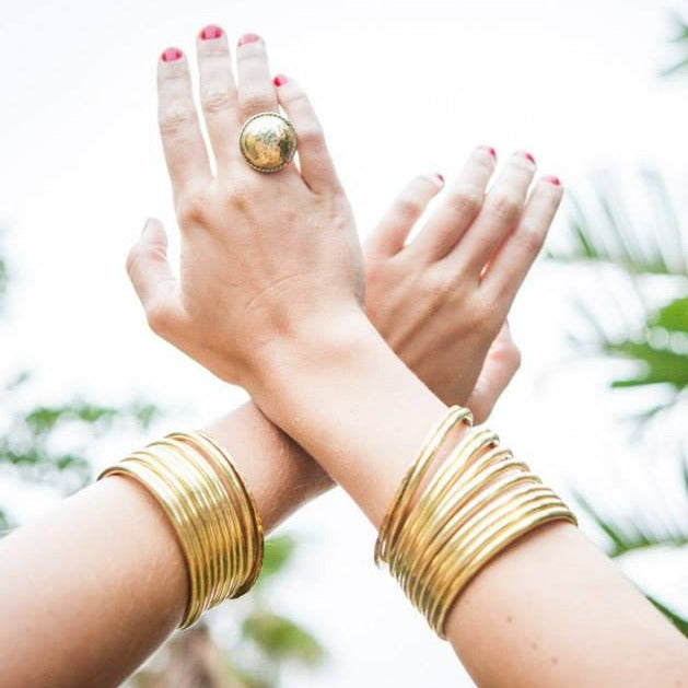 Hammered Brass Dome Ring