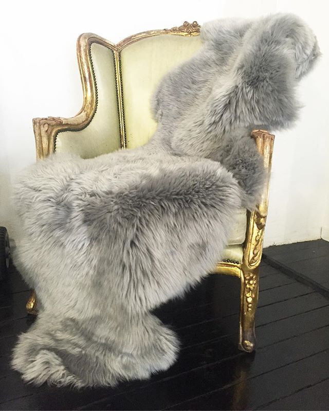 Genuine Australian Merino Sheepskin Floor Area Rug - Grey