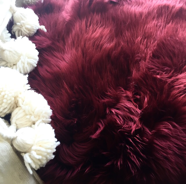 Genuine Australian Merino Sheepskin - Burgundy