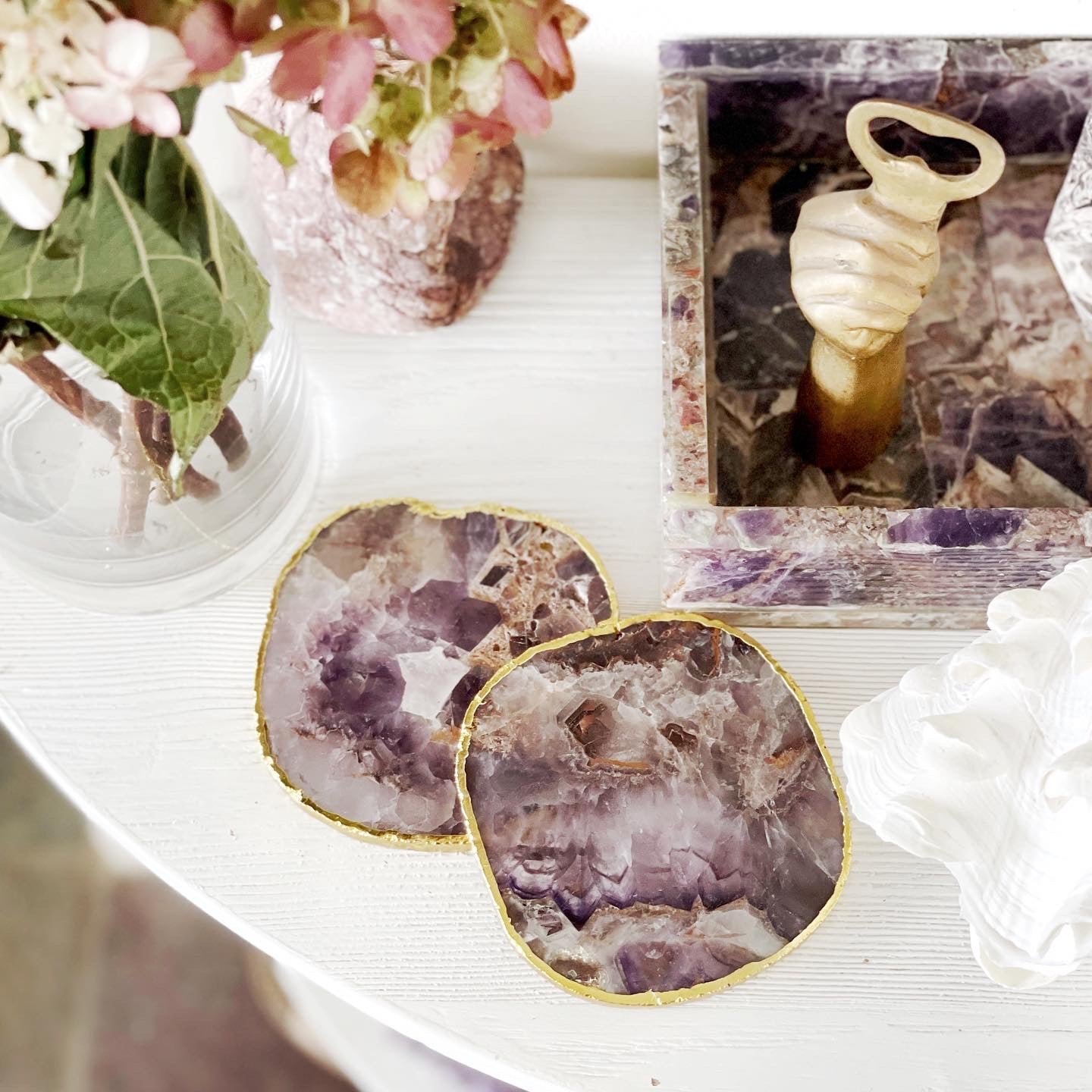 Amethyst Crystal Stone Tray