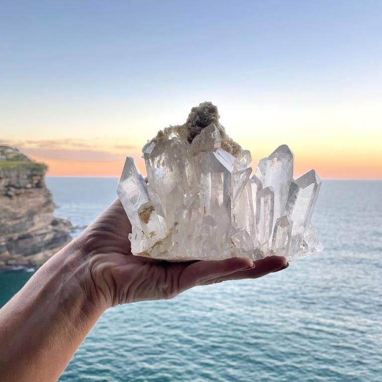 Feature Piece: Clear Quartz Cluster I - Crown Formation