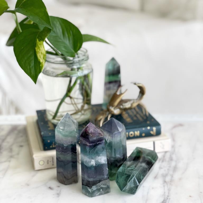 Rainbow Fluorite Crystal Generator Points