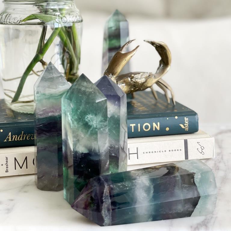 Rainbow Fluorite Crystal Generator Points
