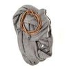 Double Size 100% Cashmere Throw Wrap - Dark Grey Diagonal