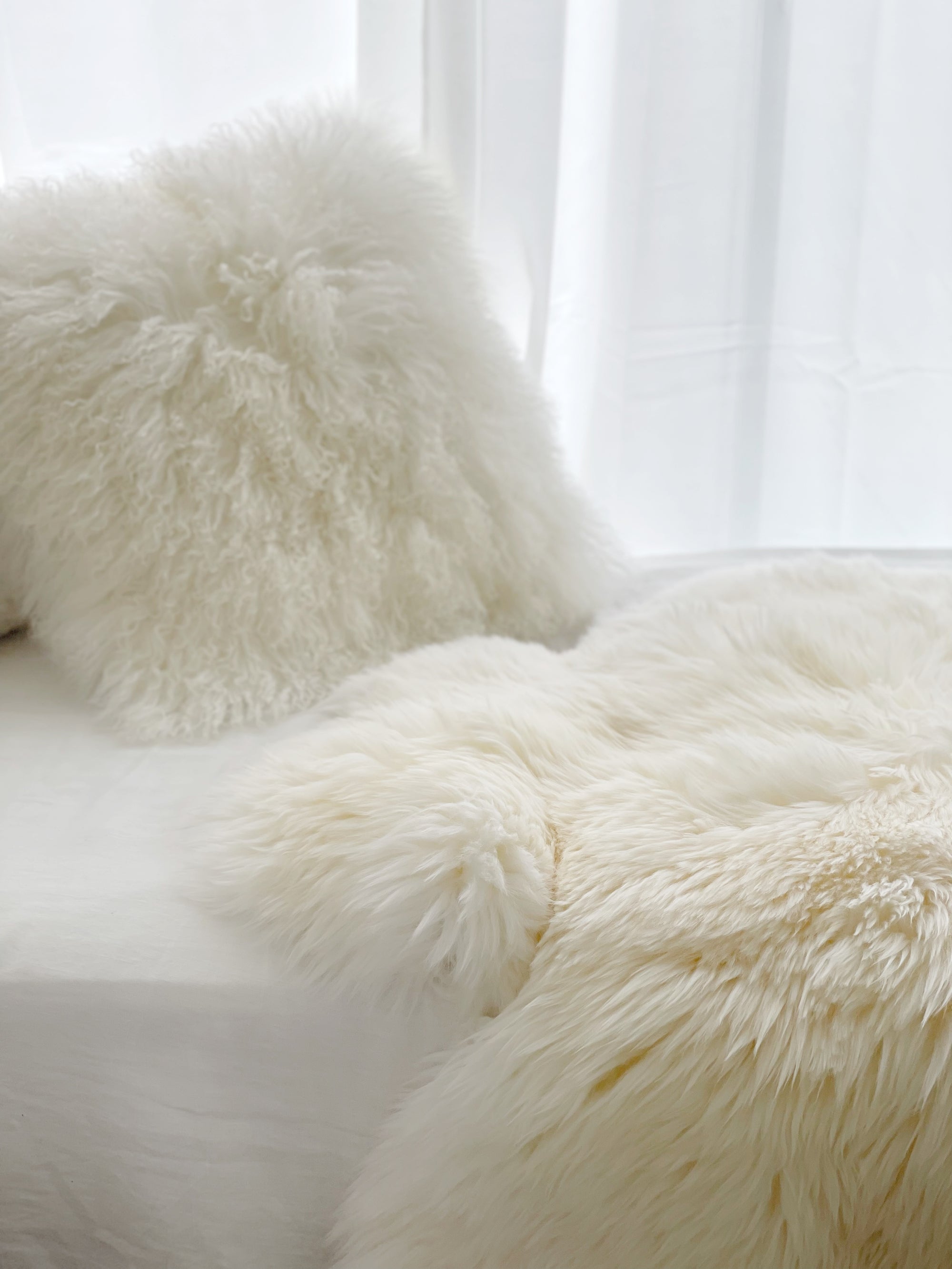 Genuine Australian Merino Sheepskin Throw Rug - Ivory