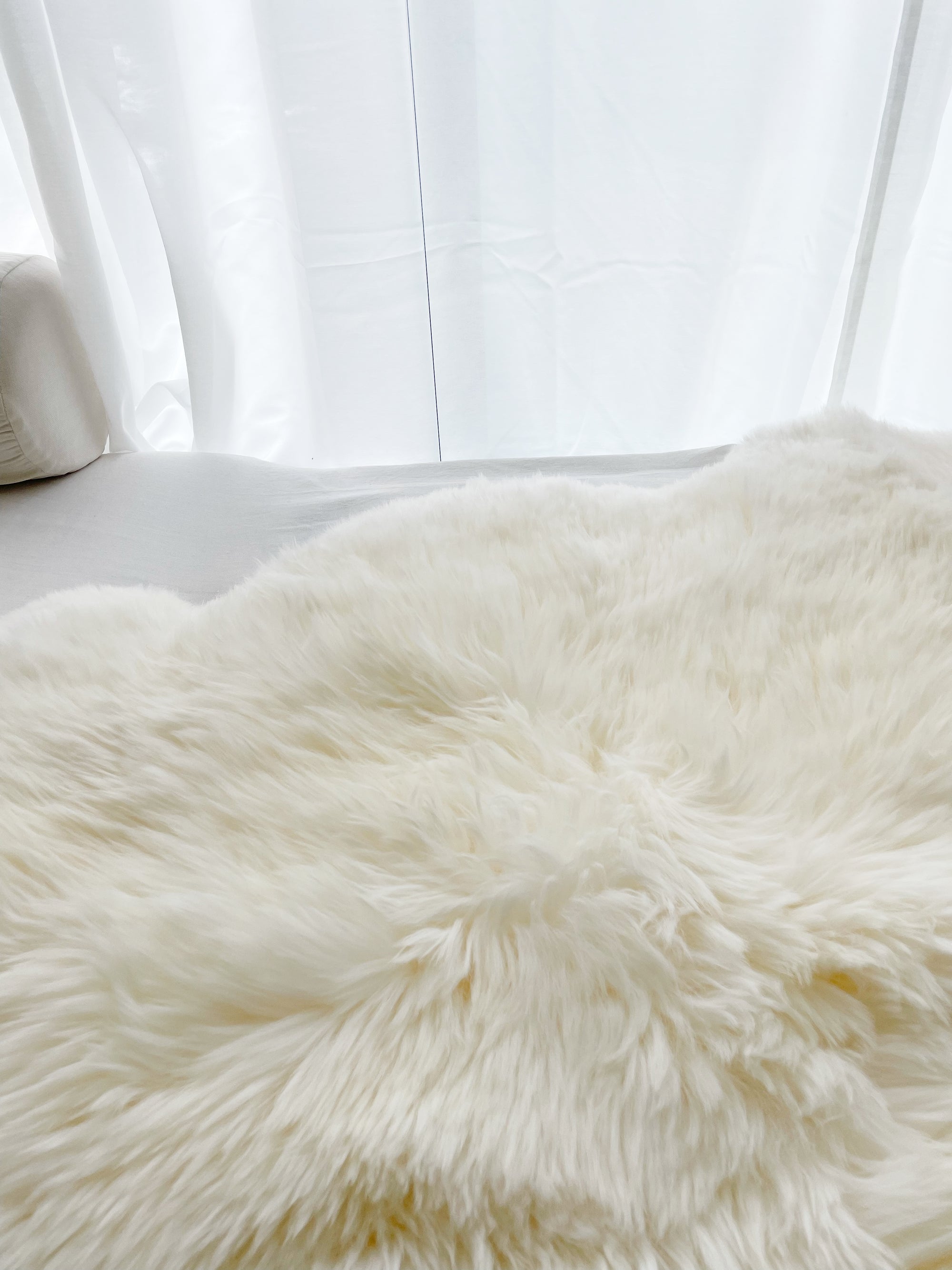 Genuine Australian Merino Sheepskin Throw Rug - Ivory