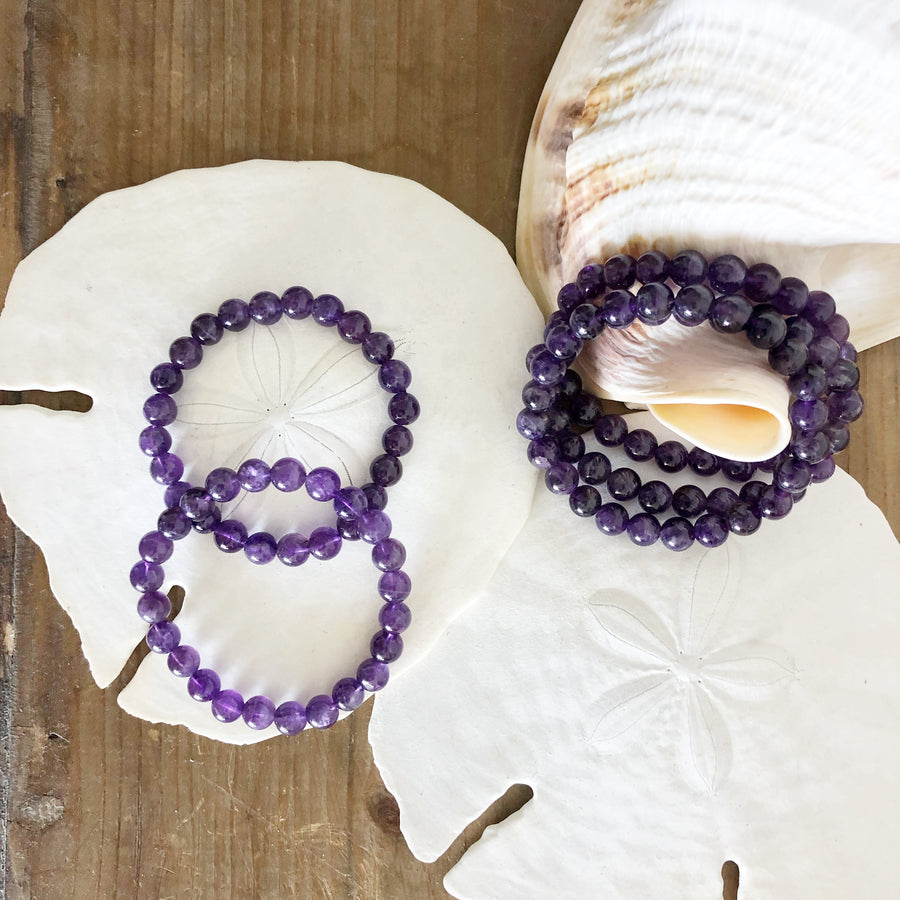 Crystal Precious Stone Wellness Bracelet - Amethyst