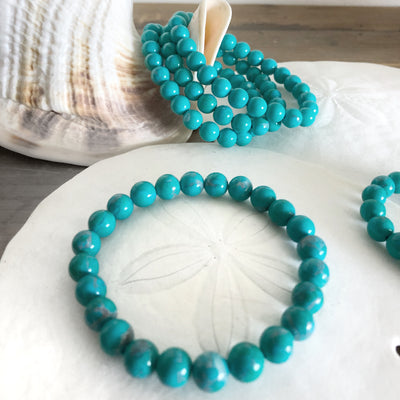 Crystal Precious Stone Bracelet - Turquoise Howlite