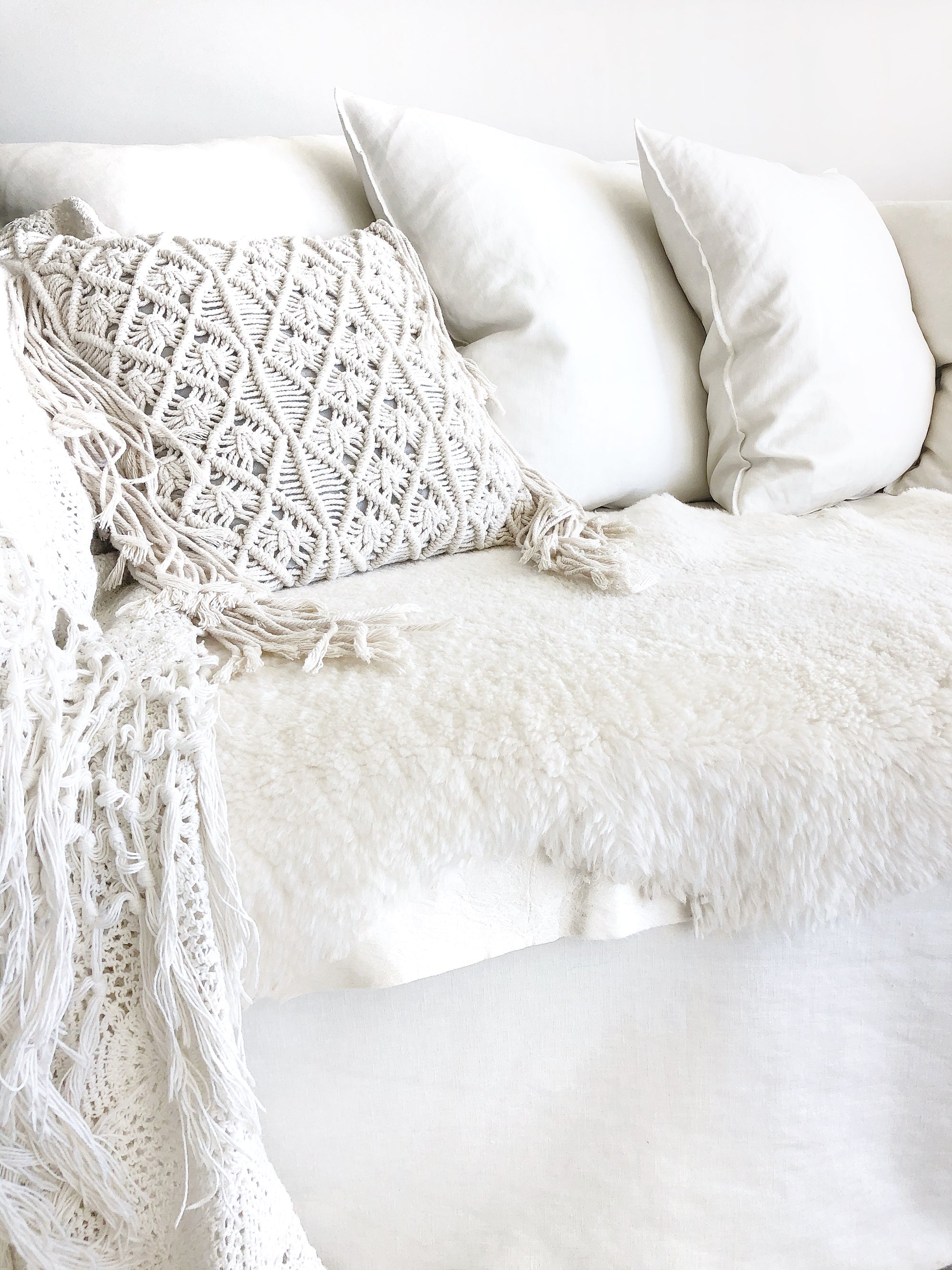 Genuine Australian Single Face Shorn Sheepskin Throw Liner - Ivory