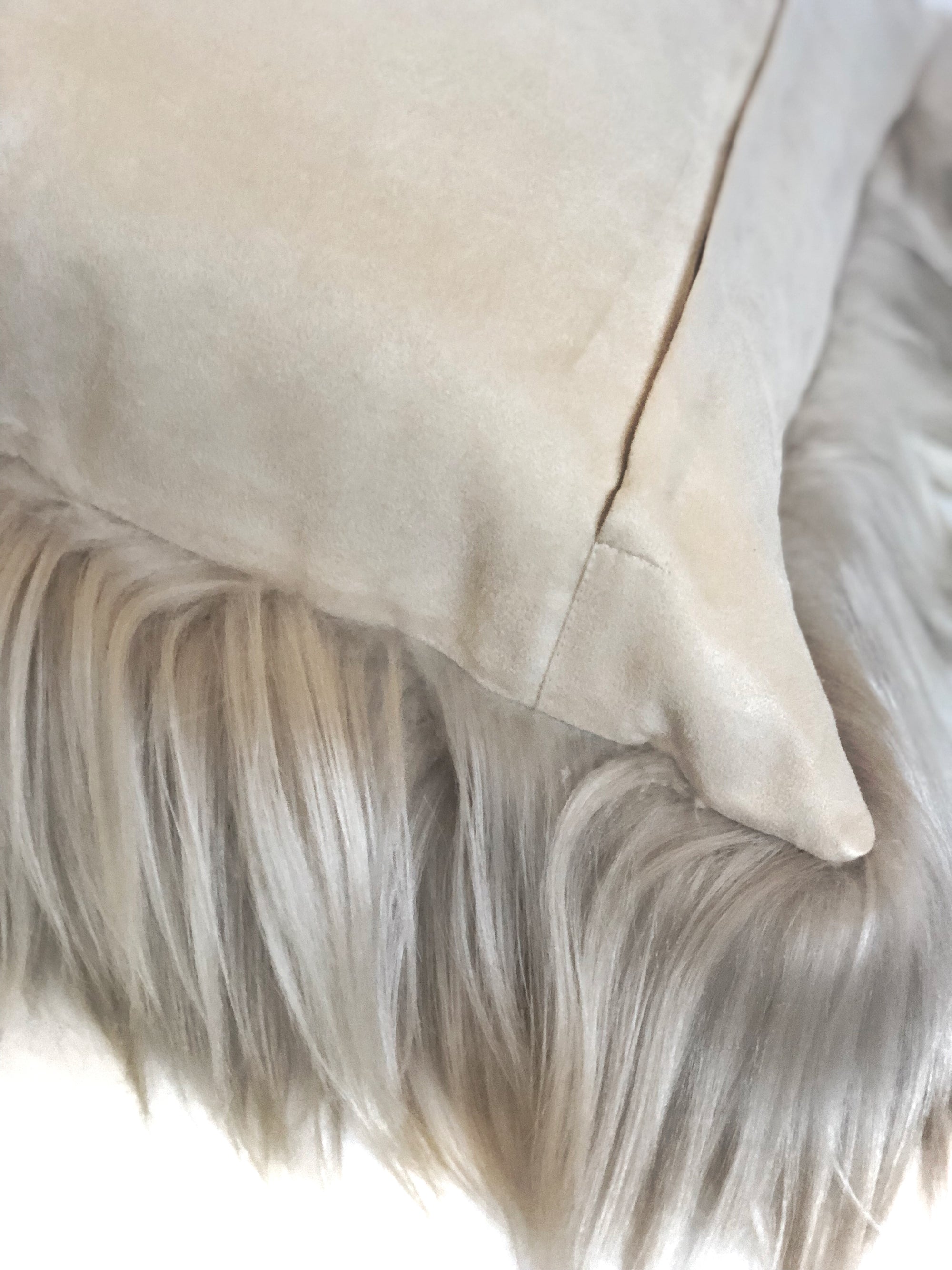 Himalayan Long Hair Goat Cushion Large - Fawn