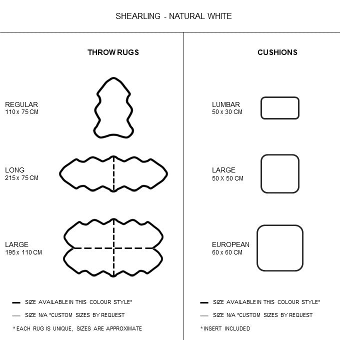 Australian Shearling Sheepskin - Natural White (3 sizes)