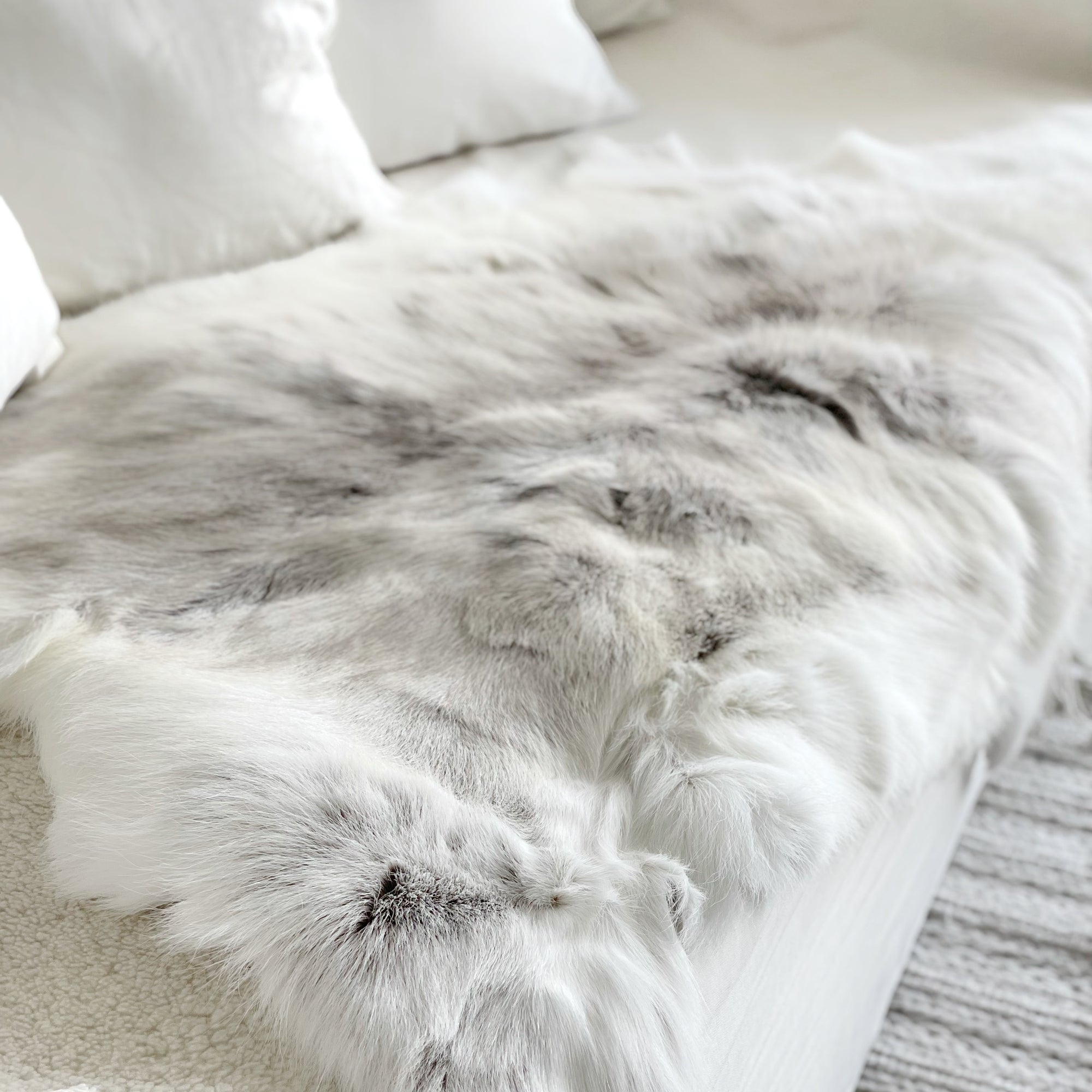 Reindeer Throw Blanket Rug - Natural Light