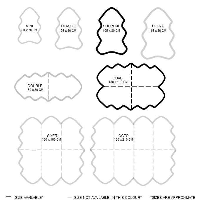 Genuine Australian Merino Sheepskin Floor Area Rug - Black Tip