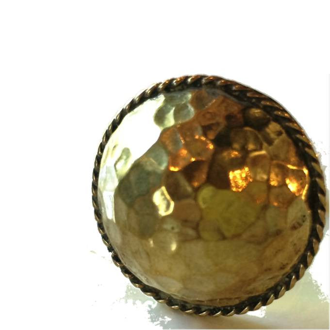 Hammered Brass Dome Ring