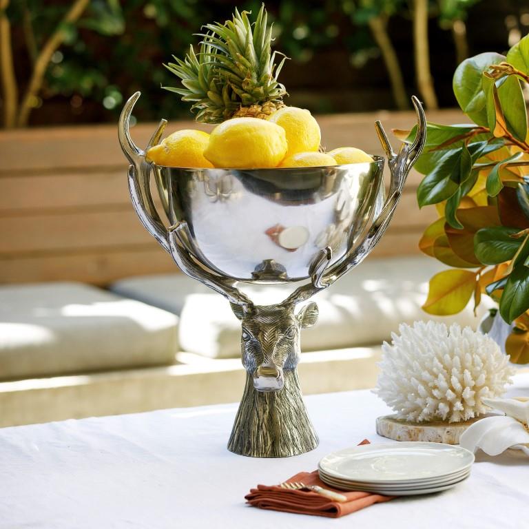 Champagne Bucket Wine Cooler on Deer & Antler Pedestal