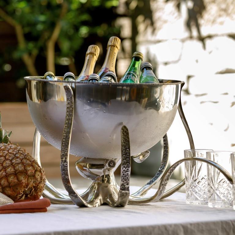 Champagne Bucket Wine Cooler on Octopus Pedestal Sourceress