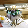 Champagne Bucket Wine Cooler on Octopus Pedestal