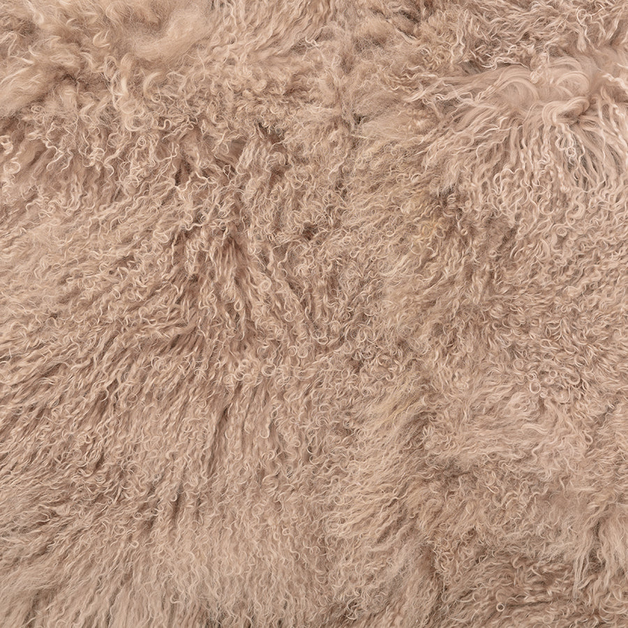 Real Tibetan Fur Mongolian Lambskin Sheepskin - Large Throw Floor Area Rug - Camel